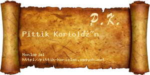 Pittik Koriolán névjegykártya